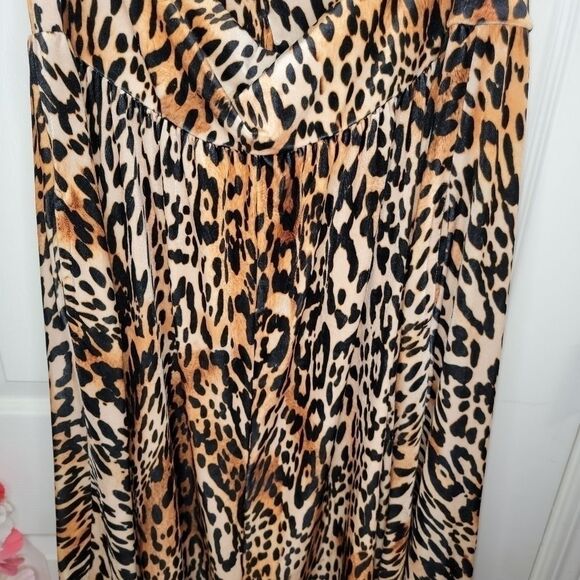 Marc Bouwer leopard print velvet maxi skirt xl - Picture 3 of 8